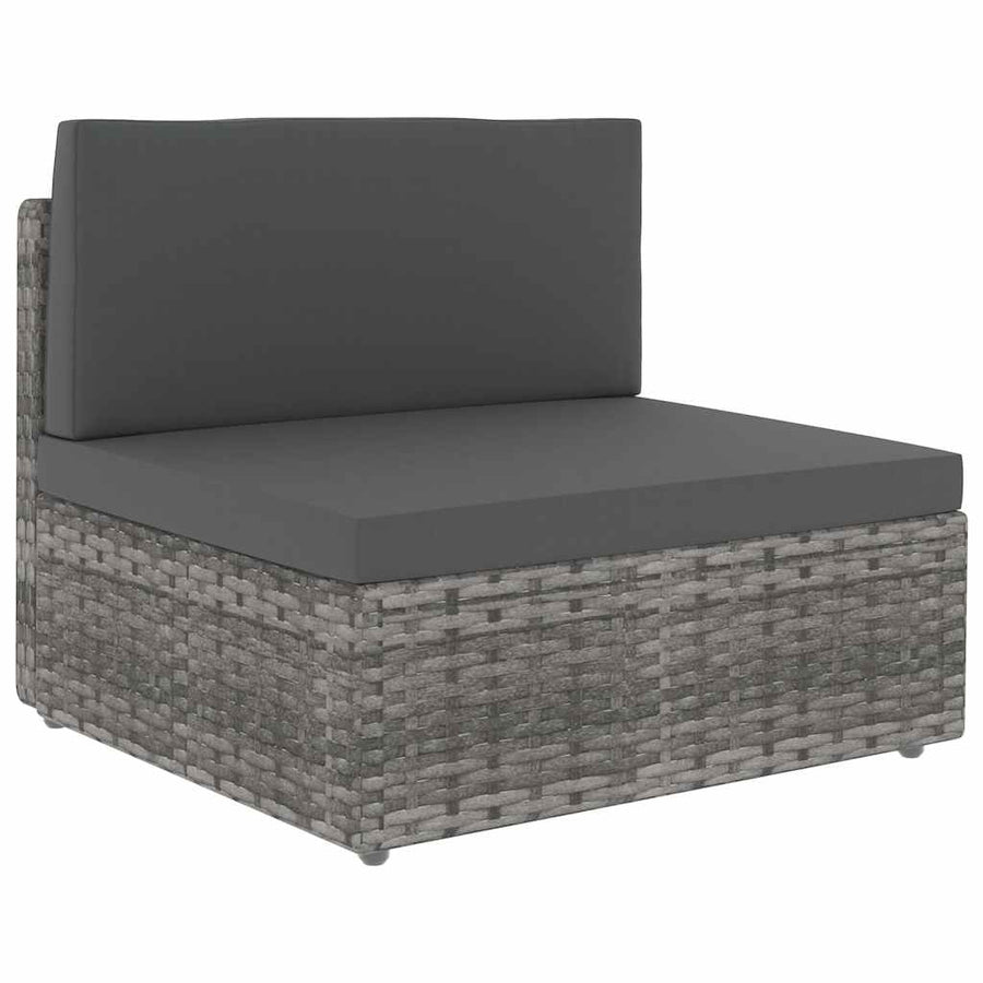 10 Piece Garden Lounge Set Poly Rattan Grey