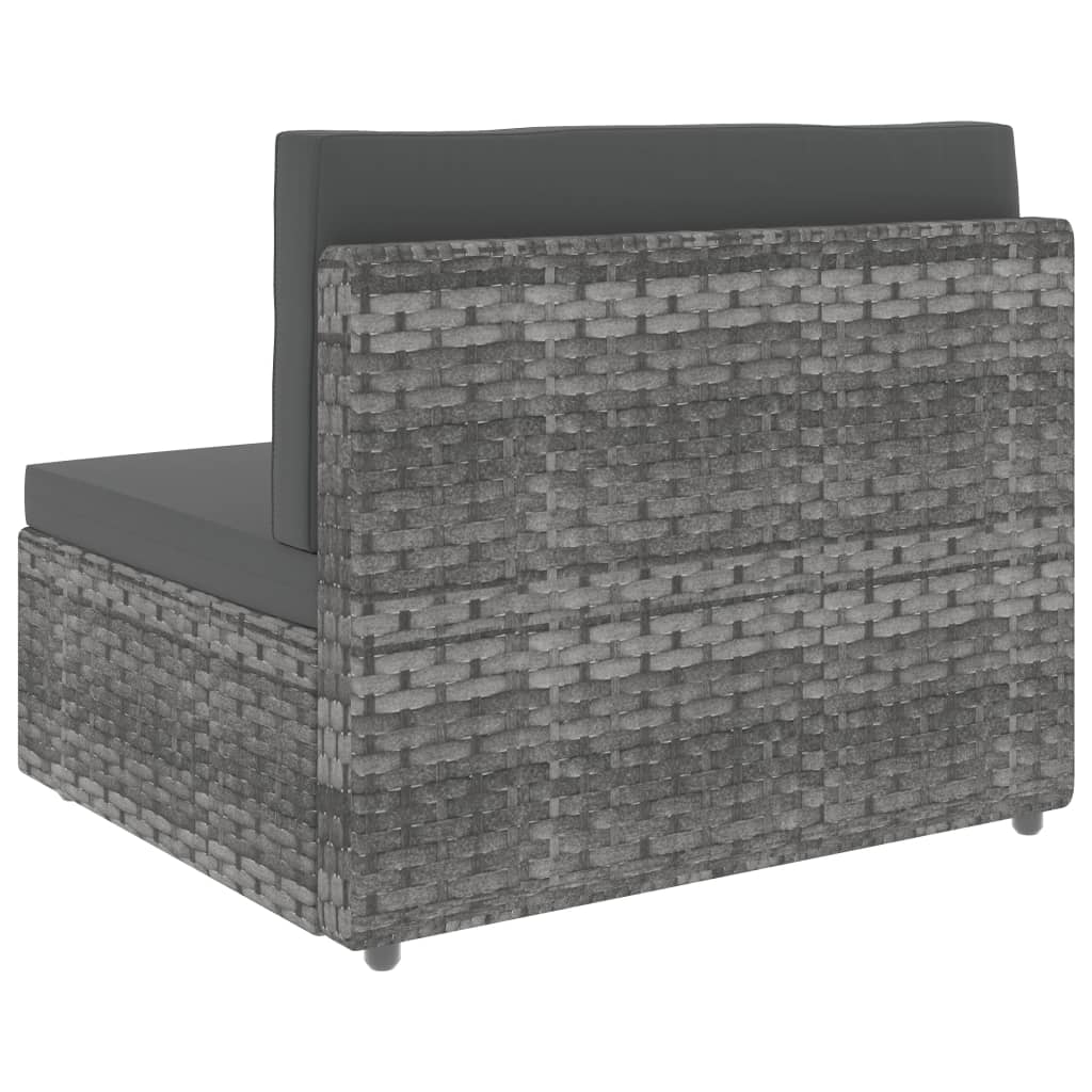10 Piece Garden Lounge Set Poly Rattan Grey