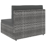 10 Piece Garden Lounge Set Poly Rattan Grey