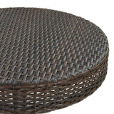 Garden Table Brown 60.5x106 cm Poly Rattan - Top-Down View