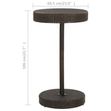 Garden Table Brown 60.5x106 cm Poly Rattan - 45-Degree Angle