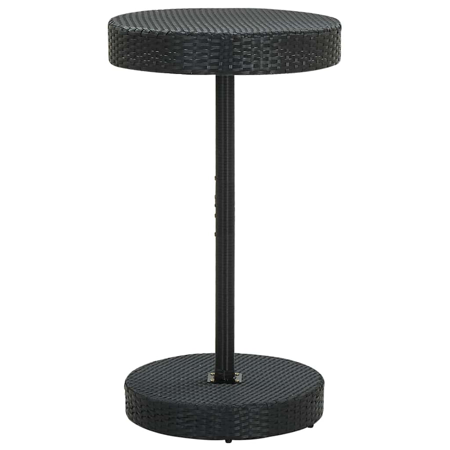 Garden Table Black 60.5x106 cm Poly Rattan