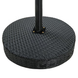 Garden Table Black 60.5x106 cm Poly Rattan - Side View