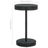 Garden Table Black 60.5x106 cm Poly Rattan - 45-Degree Angle