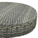 Garden Table Grey 60.5x106 cm Poly Rattan - Top-Down View