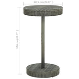 Garden Table Grey 60.5x106 cm Poly Rattan - 45-Degree Angle