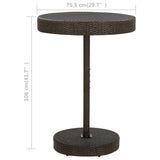Garden Table Brown 75.5x106 cm Poly Rattan - 45-Degree Angle