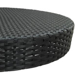 Garden Table Black 75.5x106 cm Poly Rattan - Side View