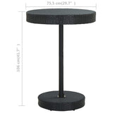 Garden Table Black 75.5x106 cm Poly Rattan - Top-Down View