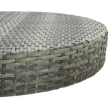 Garden Table Grey 75.5x106 cm Poly Rattan - Side View