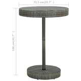 Garden Table Grey 75.5x106 cm Poly Rattan - Top-Down View