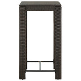 Garden Bar Table Brown 60.5x60.5x110.5 cm Poly Rattan - Front View
