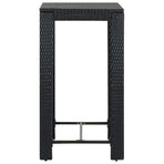 Garden Bar Table Black 60.5x60.5x110.5 cm Poly Rattan