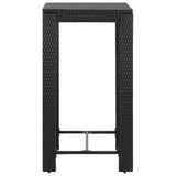 Garden Bar Table Black 60.5x60.5x110.5 cm Poly Rattan - Front View