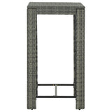 Garden Bar Table Grey 60.5x60.5x110.5 cm Poly Rattan - Side View