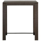 Garden Bar Table Brown 100x60.5x110.5 cm Poly Rattan - Front View