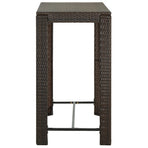 Garden Bar Table Brown 100x60.5x110.5 cm Poly Rattan
