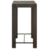 Garden Bar Table Brown 100x60.5x110.5 cm Poly Rattan - Side View