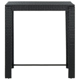 Garden Bar Table Black 100x60.5x110.5 cm Poly Rattan - Front View