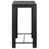 Garden Bar Table Black 100x60.5x110.5 cm Poly Rattan - Side View