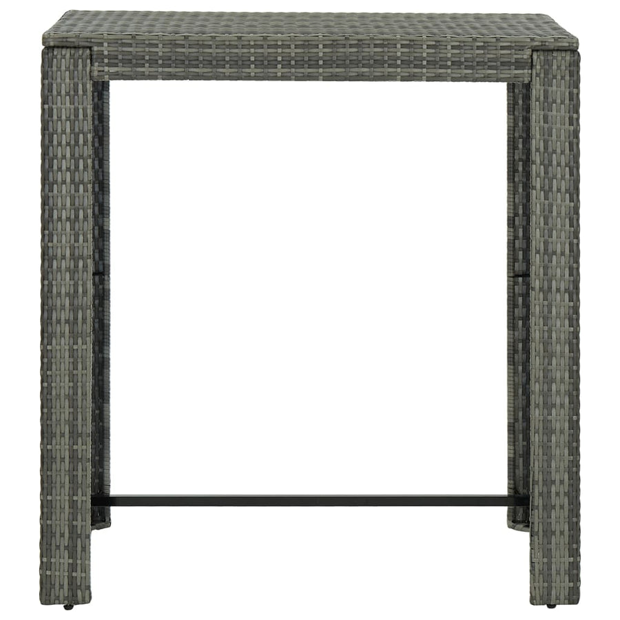 Garden Bar Table Grey 100x60.5x110.5 cm Poly Rattan