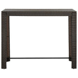 Garden Bar Table Brown 140.5x60.5x110.5 cm Poly Rattan