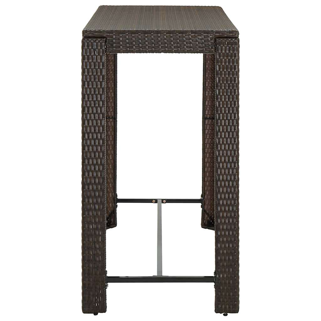 Garden Bar Table Brown 140.5x60.5x110.5 cm Poly Rattan