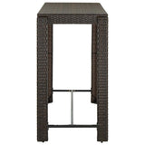 Garden Bar Table Brown 140.5x60.5x110.5 cm Poly Rattan