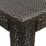 Garden Bar Table Brown 140.5x60.5x110.5 cm Poly Rattan - Top-Down View