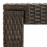 Garden Bar Table Brown 140.5x60.5x110.5 cm Poly Rattan - 45-Degree Angle