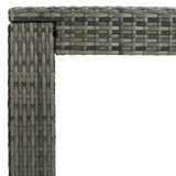 Garden Bar Table Grey 140.5x60.5x110.5 cm Poly Rattan - 45-Degree Angle