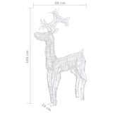 Reindeer Christmas Decoration 90 LEDs 60x16x100 cm Acrylic - Low Angle