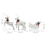 Reindeer & Sleigh Christmas Decoration 60 LEDs Outdoor Gold - Close-Up Angle