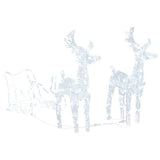 Reindeers & Sleigh Christmas Decoration 160 LEDs 130 cm Acrylic