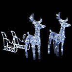 Reindeers & Sleigh Christmas Decoration 160 LEDs 130 cm Acrylic