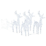 Reindeers & Sleigh Christmas Decoration 280x28x55 cm Acrylic