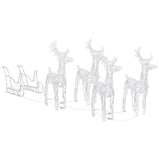 Reindeers & Sleigh Christmas Decoration 280x28x55 cm Acrylic - Front View