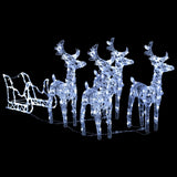 Reindeers & Sleigh Christmas Decoration 280x28x55 cm Acrylic - Side View