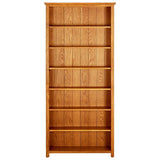 7-Tier Bookcase 90x22.5x200 cm Solid Oak Wood - Front View