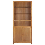 Bookcase with 2 Doors 90x30x200 cm Solid Oak Wood - Front View
