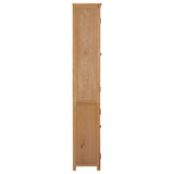 Bookcase with 2 Doors 90x30x200 cm Solid Oak Wood - Side View