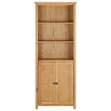 Bookcase with 2 Doors 70x30x180 cm Solid Oak Wood - Front View