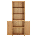 Bookcase with 2 Doors 70x30x180 cm Solid Oak Wood - Side View