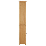 Bookcase with 2 Doors 70x30x180 cm Solid Oak Wood - Top-Down View