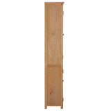 Bookcase with 4 Doors 90x35x200 cm Solid Oak Wood and Glass - Side View