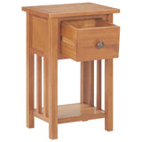 Magazine Table with Drawer 35x27x55 cm Solid Oak Wood - Front View