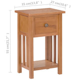 Magazine Table with Drawer 35x27x55 cm Solid Oak Wood - Extra Image