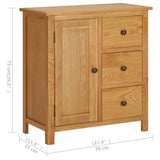 Cupboard 70x35x75 cm Solid Oak Wood - Low Angle