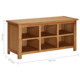 Shoe Rack 90x37x45 cm Solid Oak Wood - Close-Up Angle