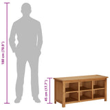 Shoe Rack 90x37x45 cm Solid Oak Wood - Low Angle